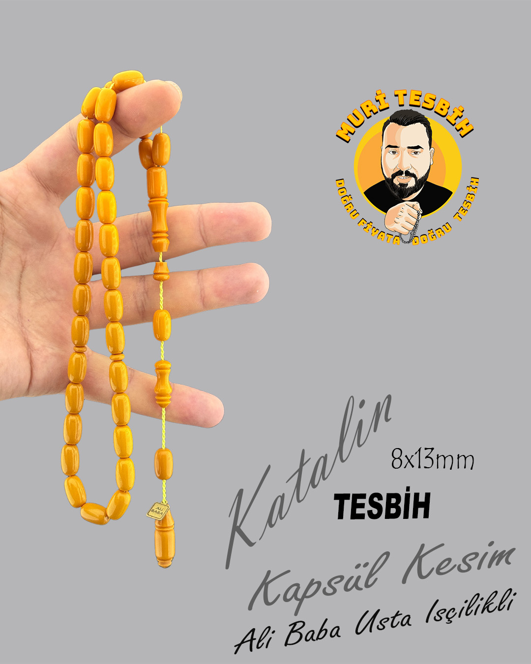 ALİ BABA KATALİN TESBİH KAPSÜL KESİM 8X13mm