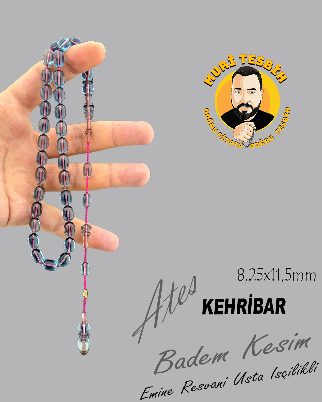 EMİNE REŞVANİ ATEŞ KEHRİBAR BADEM KESİM 8,25X11,50