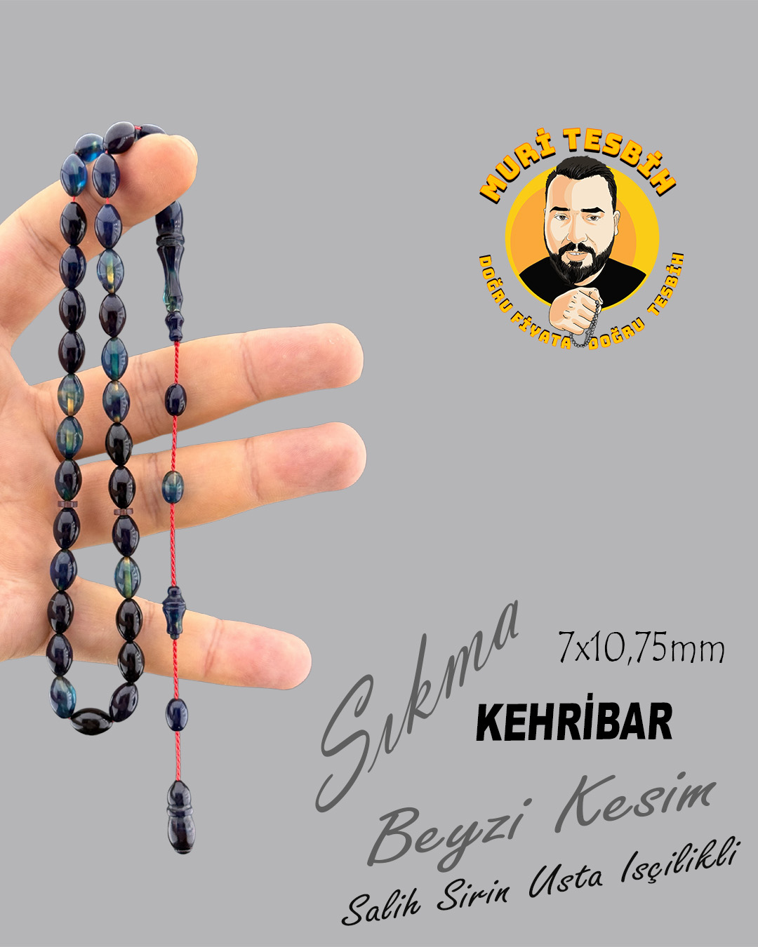 SALİH ŞİRİN SIKMA KEHRİBAR BEYZİ KESİM 7X10,75mm