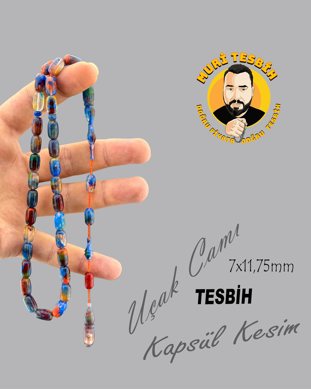 UÇAK CAMI TESBİH SİSTEM PÜSKÜL  KAPSÜL MODEL 7X11,75mm