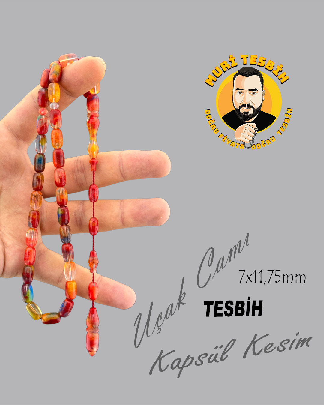UÇAK CAMI TESBİH SİSTEM PÜSKÜL  KAPSÜL MODEL 7X11,75mm