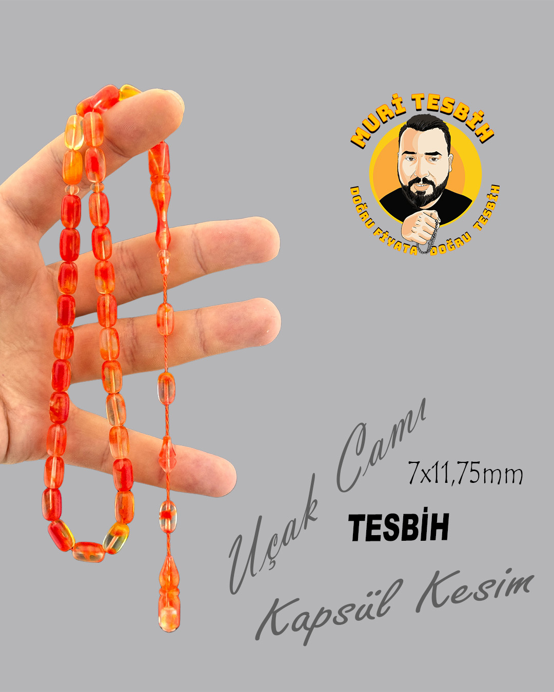 UÇAK CAMI TESBİH SİSTEM PÜSKÜL  KAPSÜL MODEL 7X11,75mm