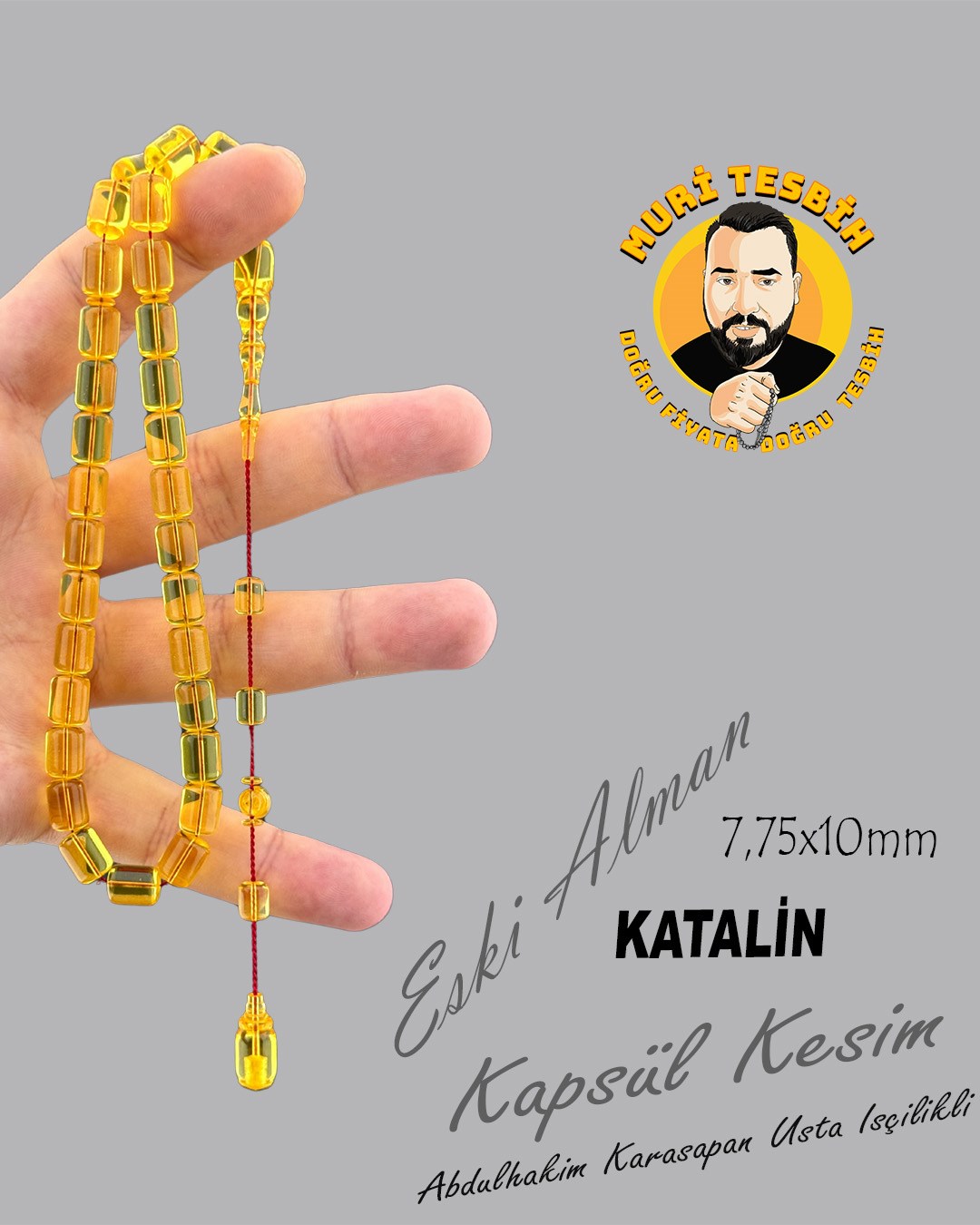 14K ALTIN İMZALI ABDULHAKİM KARASAPAN ESKİ ALMAN KATALİN KAPSÜL KESİM 7,75X10mm