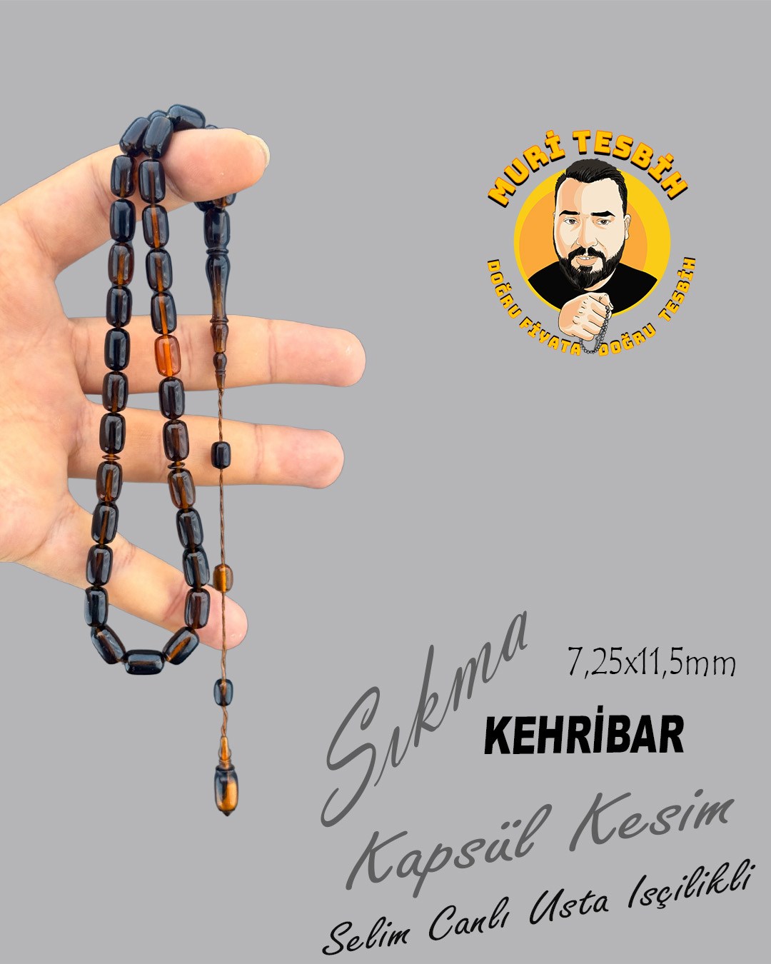 SELİM CANLI SIKMA KEHRİBAR KAPSÜL KESİM 7,25X11,50