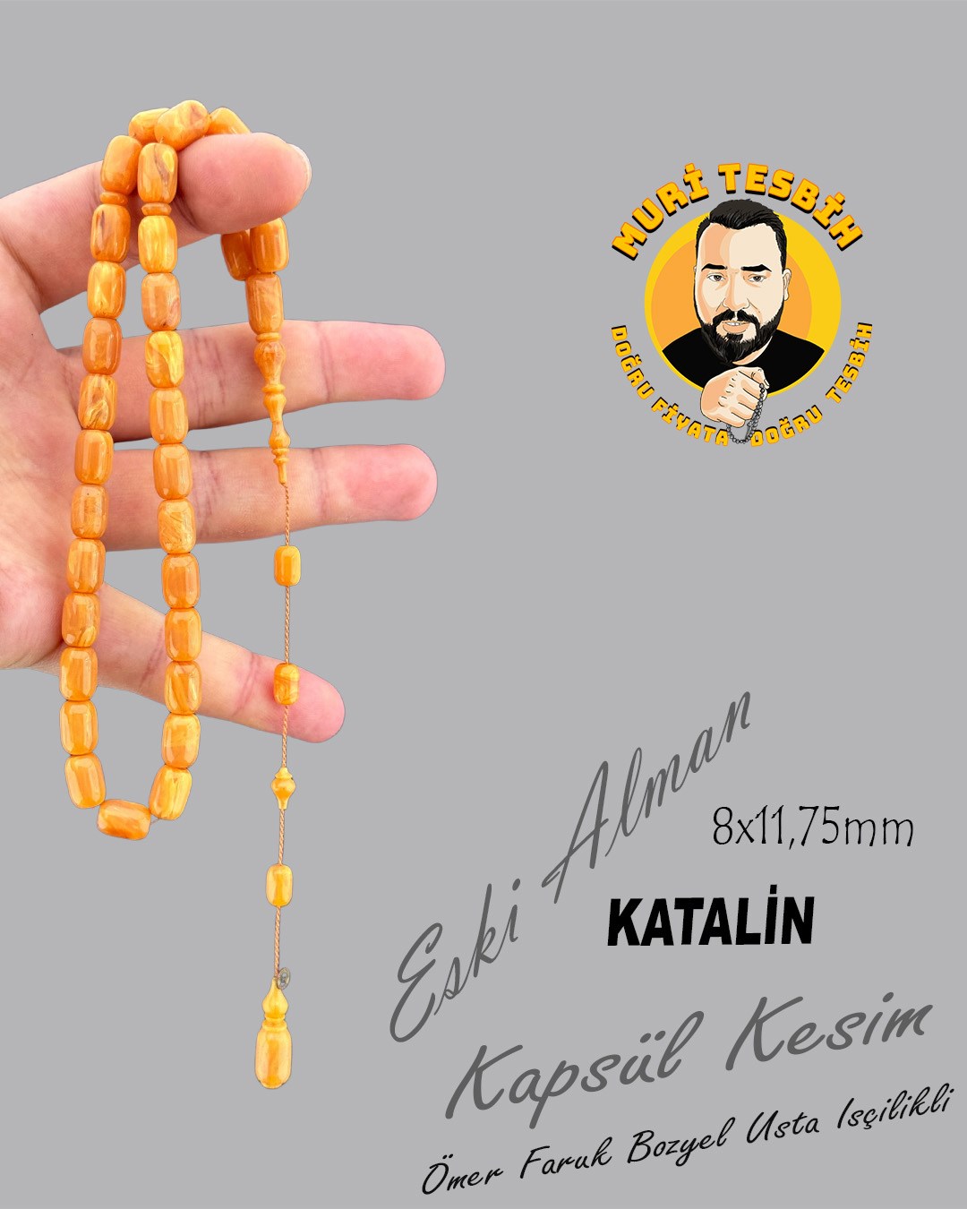 ÖMER FARUK BOZYEL SÜMEN TAKIMI ESKİ ALMAN KATALİN KAPSÜL KESİM 8X11,5mm