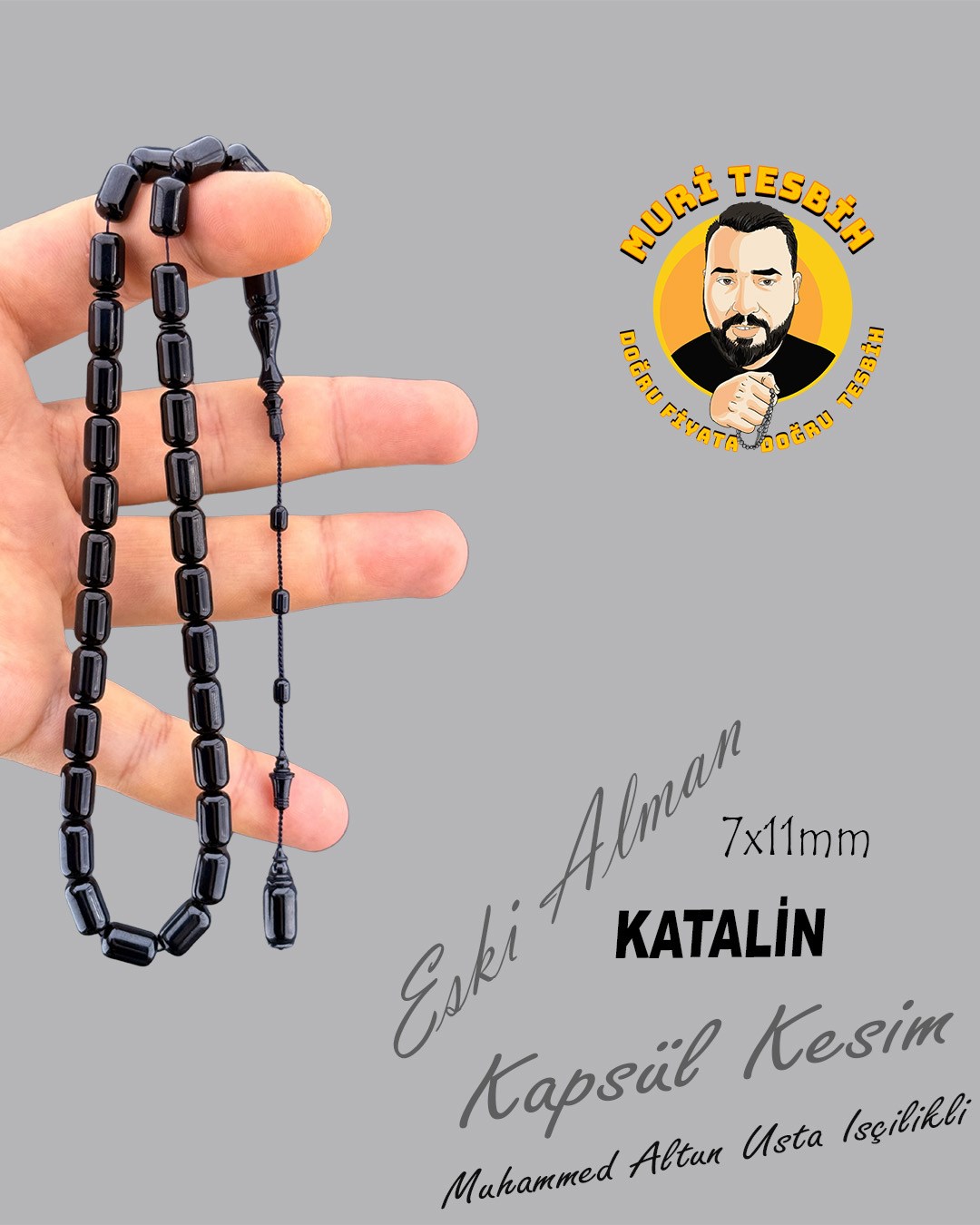 MUHAMMED ALTUN KÜLLÜK OBJE ESKİ ALMAN KATALİN KAPSÜL KESİM 7X11mm